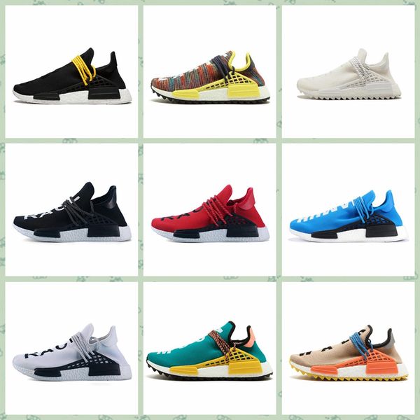 

andh1a 2019 nmd human race mens running shoes pharrell williams sample yellow core black sport designer shoes women sneakers size36-45