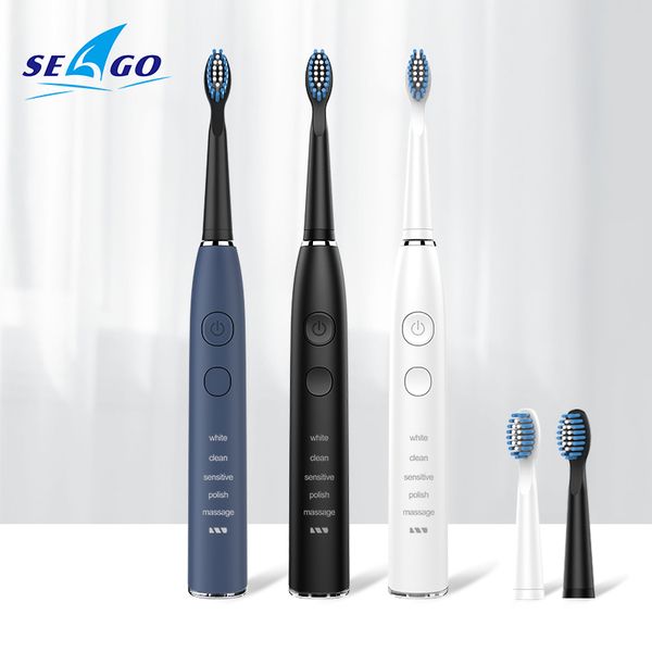 

seago smart rechargeable electric toothbrush sonic for 5 modes can used 180 days with 4 brush heads & 1 interdental brush sg575