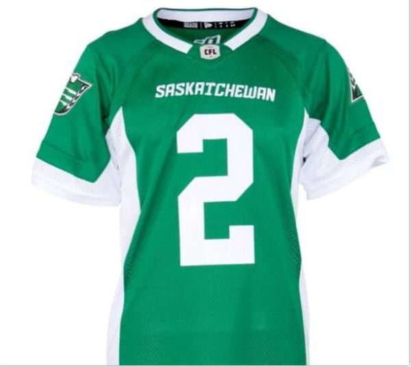 

custom 2020 men saskatchewan roughriders dl micah johnson #2 real full embroidery college jersey or any name or number jersey, Black