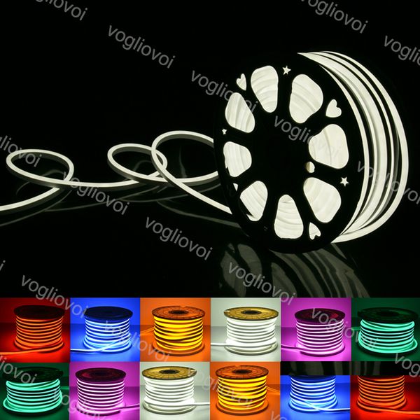 

led neon sign flexible light smd2835 220v 120led/m 180 angle waterproof indoor/outdoor for disco night bar christmas party decoration dhl