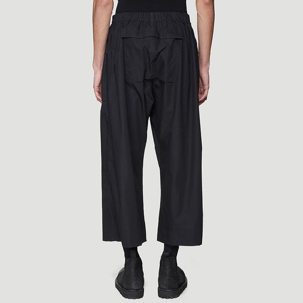 

2019 new men's clothing hair stylist walking show casual wide leg pants culotte plus size singer costumes 27-44, Black