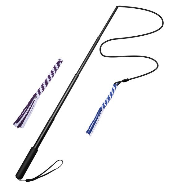 

2019 new dog outdoor toy extendable teaser wand with 2 rope chew play toys training exercise #nn1020