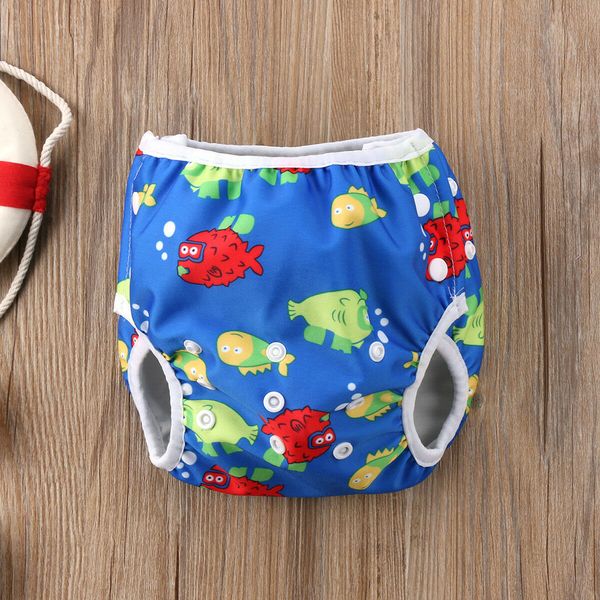 

baby infant swim nappies leakproof reusable newborn swimwear baby swimsuit baby bathing suit adjustable swim diapers for babies, Black