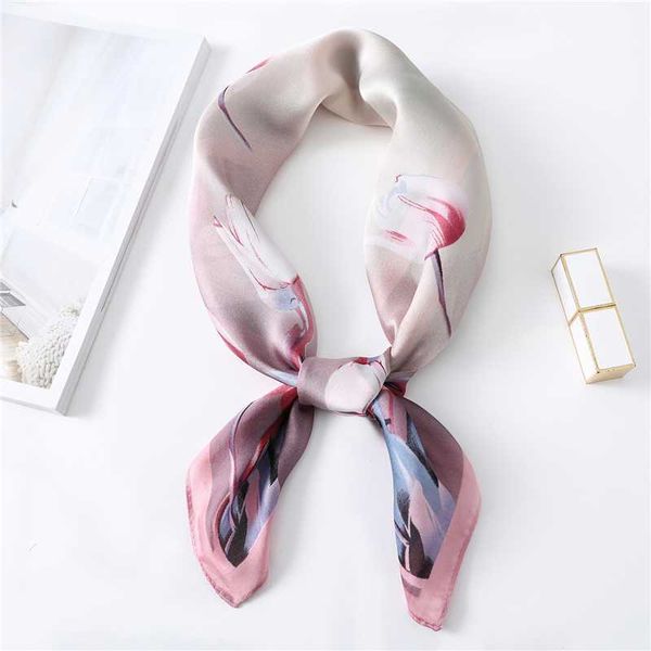 

2020 spring new trend square scarf women small floral print silk scarves shawls wraps foulard bandana femme echarpe, Blue;gray