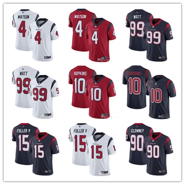 

99 j.j. watt mens houstons football jerseys 4 deshaun watson 10 deandre hopkins 15 will fuller 90 jadeveon clowney texan stitched jerseys, Black;red