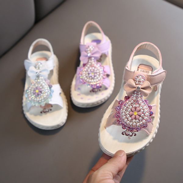 

2020 summer girls shoes kids beading lollipop sandals as0242, Black;red