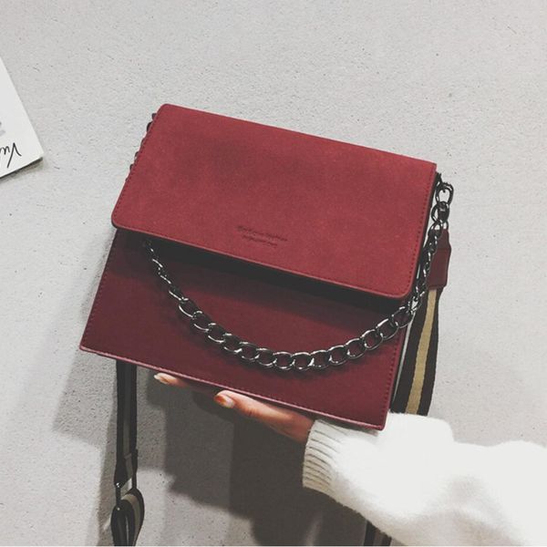 

luyo retro fashion ladies leather suede handbag chain tote shoulder messenger crossbody bags for handbags women