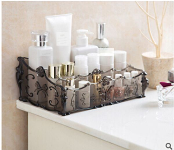 

plastic transparent cosmetics storage box desktop sundries storage creative bathroom large capacity makeup organizer skin care storage case