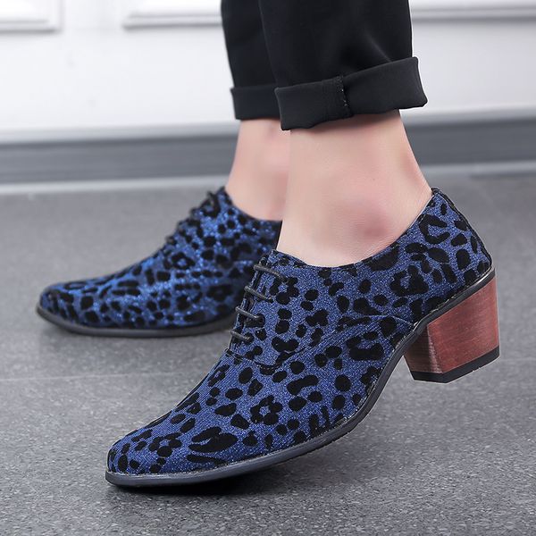 

new handmade leopard men red bottom highted heel 6cm gentleman luxury wedding shoes party shoes men dress, Black