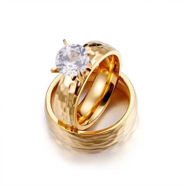 

luxury grade titanium steel crystal rings accessories jewel finger ring fashion jewelry birthday couple lover wedding gifts, Silver