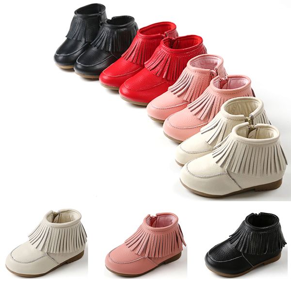 

2020 new whole sale girls boot children casual leathe rboots tendon bottom baby shoes black pink red white sports sneakers size 25-33 l0103