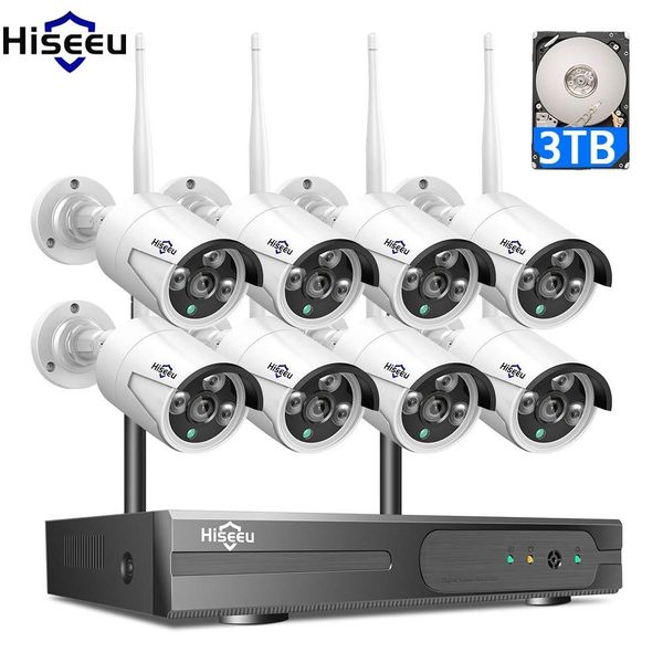 

2mp 1080p cctv system 8ch hd wireless nvr kit 3tb hdd outdoor ir night vision ip wifi camera security system surveillance hiseeu