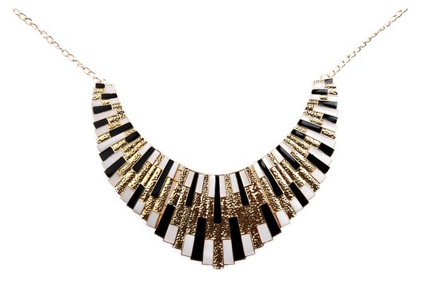 

chain necklace fancy necklace jewelry vintage gold necklace bohemian style woman gift black and white