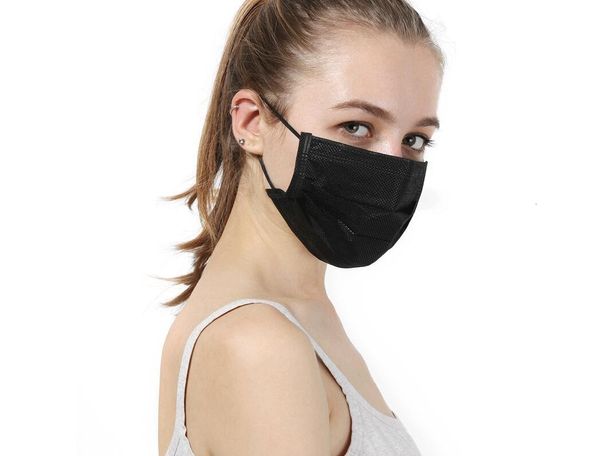 

dhl ship mouth mask 95% filtration masks dust particles black face mask pollution dark black upo8