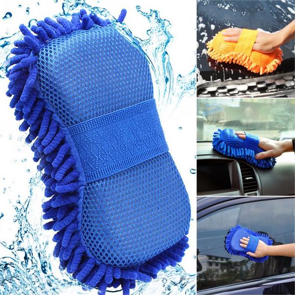 

2 in 1 car washing gloves car cleaning sponge coral shaped superfine fiber chenille washing sponge