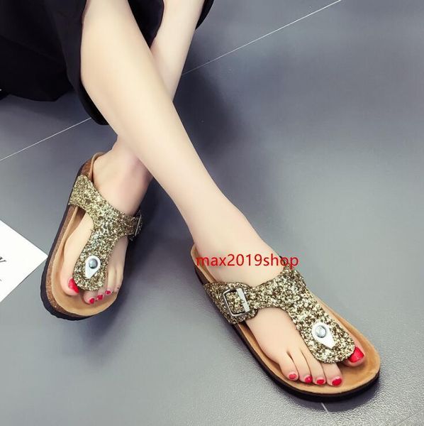 

17 style fashion cork slipper women summer mixed color casual beach slip on flip flops slides shoes plus size 35-41