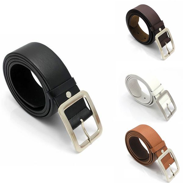 

men's belt casual faux leather belts for women buckle waist strap belts harajuku punk female blet ceinture homme, Black;brown