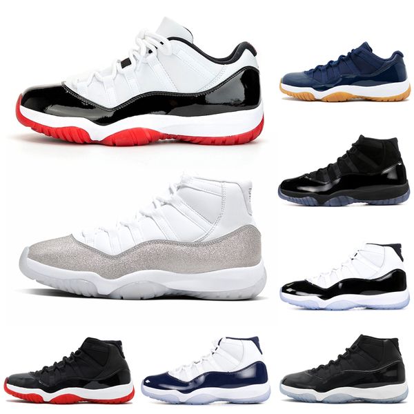 

air retro jordan white bred 11 men basketball shoes 11s concord cap and gown metallic silver women mens trainers sports sneaker