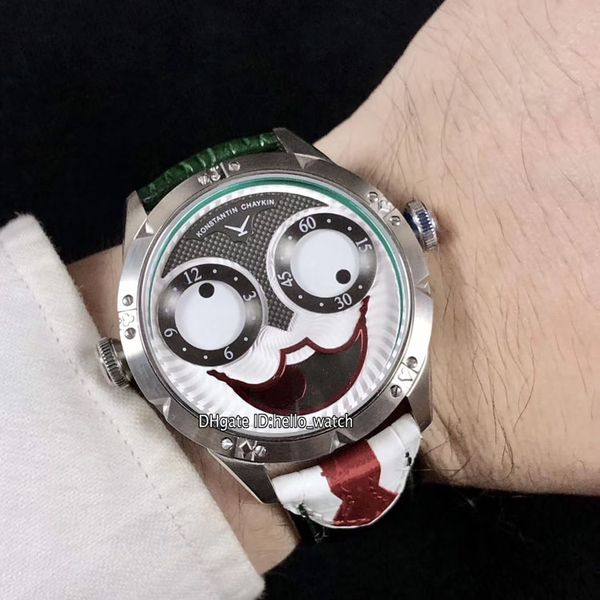 

inner red watch konstantin chaykin quartz face unique leather smiling dial time russian swiss joker mens green black gray joker tie wat vnpt, Slivery;brown