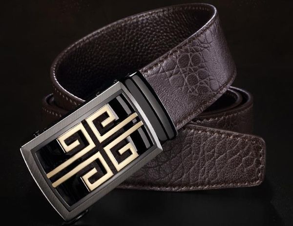 

автоматическая пряжка роскошные кожаные ремни для мужчин красный синий кофе черный коричневый кожаный ремень мужчин ceinture роковой 2020 yo, Black;brown