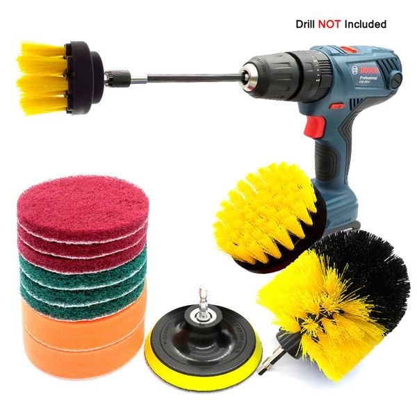 

12pcs/3pcs electric washing brush electric drill set for car bathroom kitchen cleaning car cleaning