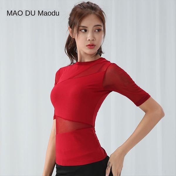 

2019 latin women's clothing jacket coat long-sleeved exercise clothes dancing clothes women's dancing long-sleeved top, White