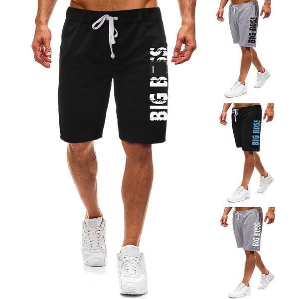 

mens designer thin beach casual pants printed simple sports shorts, Black