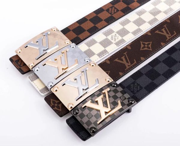 

u0 lv 2020 new leather belt , suitable for men and women, Blue;gray