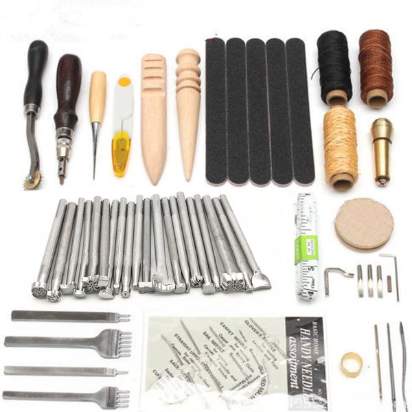 

leather craft tools kit professional hand sewing stitching punch carving work saddle leathercraft set diy hand tools