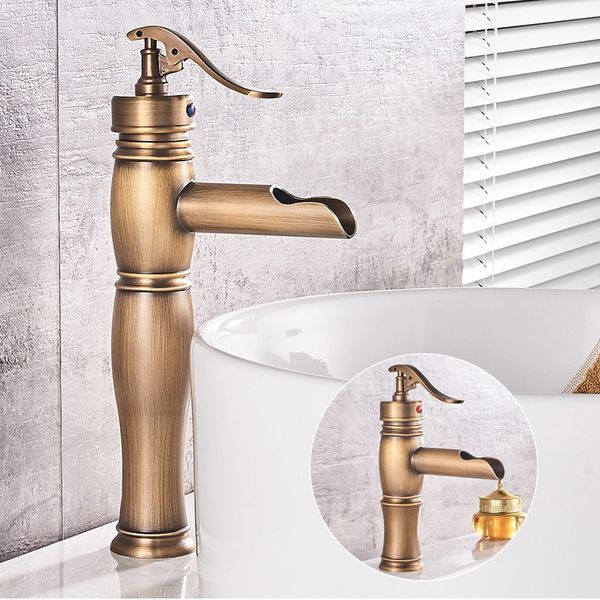 Brass Hot And Cold Chrome Plating Antique Brass Basin Faucets