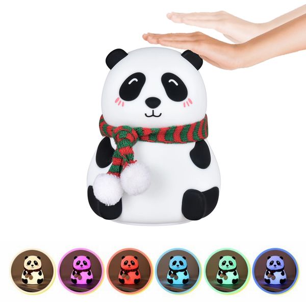 

led night light usb rechargeable silicone lighting colorful luminous pat light variable color bedside night lamp