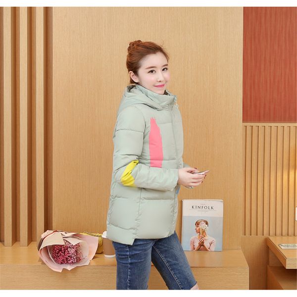 

2019, down cotton women's long section new large size printing thick warm cotton coat women's hooded jacket tide, Black