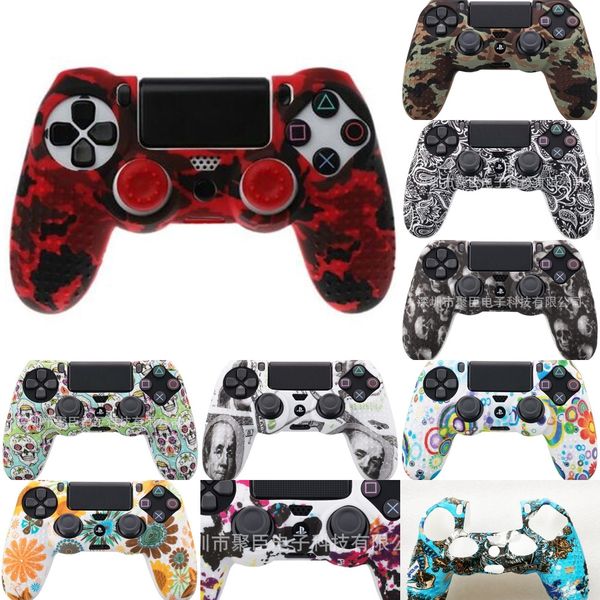 

kfnv7 for caps camouflage protective silicone cover case skin controller for playstation 4 slim pro controller grips joystick ps4