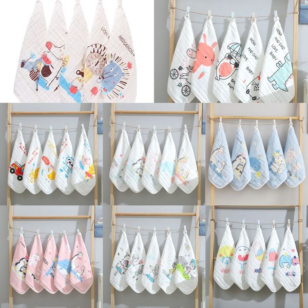 

five-piece baby square six-layer pure handkerchief saliva cotton gauze facial towel infant baby saliva towel handkerchief origin