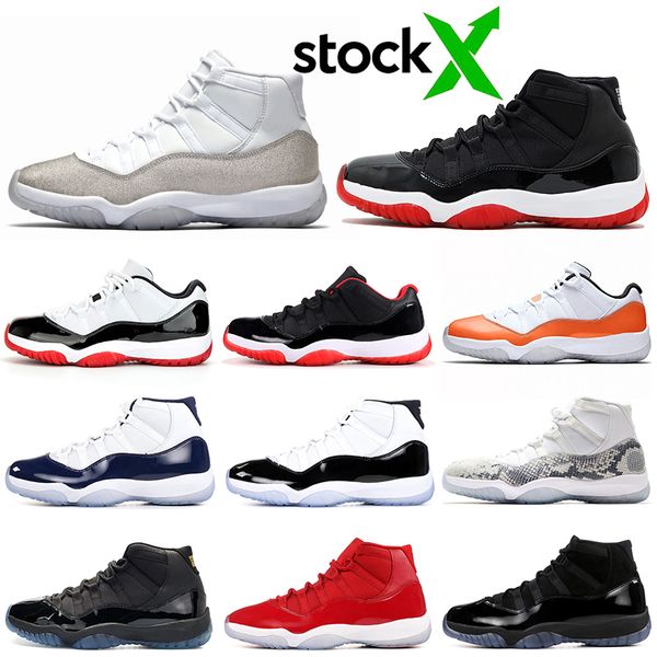 

Snakeskin 11s Basketball Shoes 11 Platinum Tint Concord 45 23 Orange Trance Bred Cap and Gown Olive Mens Women Sport Sneakers 5.5-13