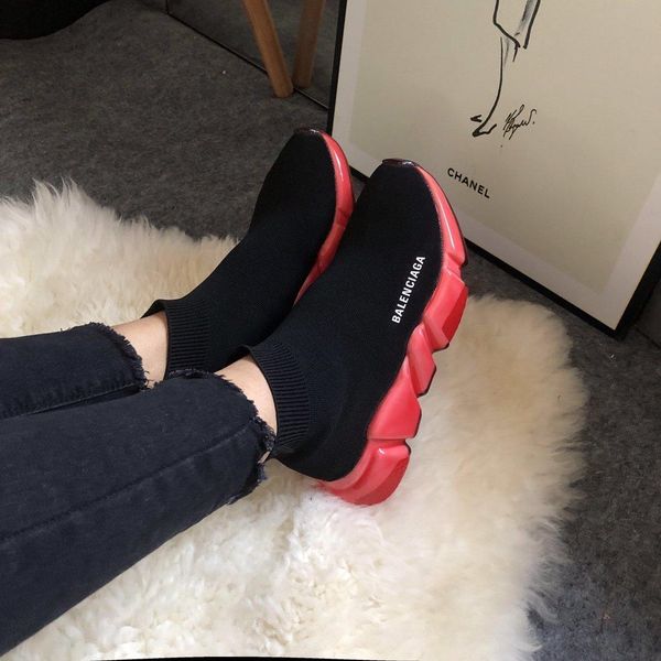 

sock shoes womenss high 2019 autumn fashion wild womenss shoes new elastic trend sports casual shoes tide women martin boots 154878, Black
