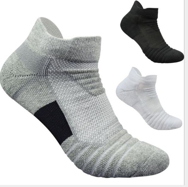 

basketball male elite outdoor sports short-barrel towel bottom thickened pure cotton ventilated running wool loop socks, Black