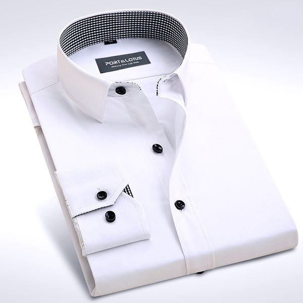 

port& men dress shirts long sleeve wholesale turn down collar mens clothing bm001, White;black