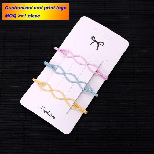 

50pcs paper hair clip cards 6.5*12.5cm handmade hairpin package sale display cards jewelry hair accessory packaging, Pink;blue