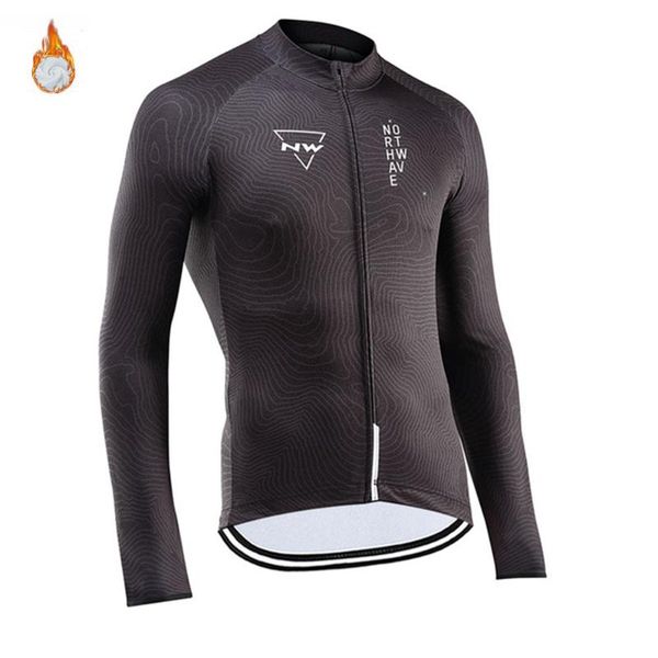 

2020 new winter pro team thermal fleece men cycling jersey clothing mountain outdoor bike wear bicycle clothes, Black;red