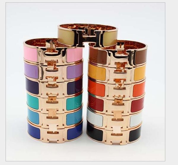 

18mm fashion titanium steel 18k gold bracelet for men and women, Golden;silver