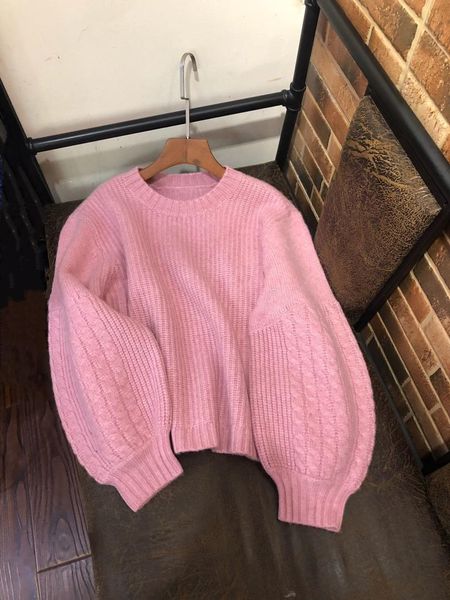 

2019 новые дамы моды длинным рукавом sexy вскользь фонариков рукавом кашемировый свитер 1204, White;black