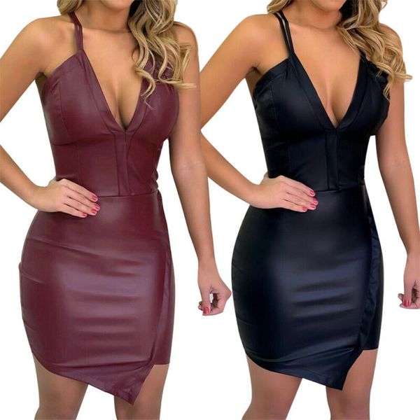 

2019 новое сексуальное платье женская v-образным вырезом без спинки bodycon без рукавов вечерняя вечеринка клуб короткое мини-платье, Black;gray