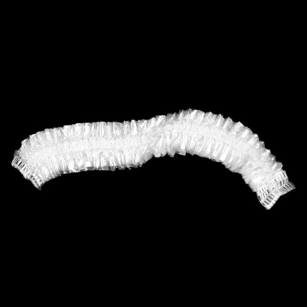 

disposable one-off clear spa hair salon home shower bathing elastic caps