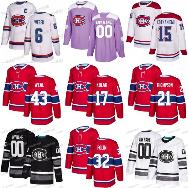 

43 Weal Nate Thompson Montreal Canadiens Carey Price Shea Weber Dale Weise Jesperi Kotkaniemi Max Domi Christian Folin Brett Kulak Jersey