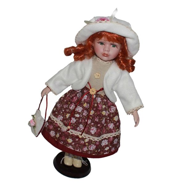 

adorable 16inch victorian porcelain doll girl figures collections with wooden display stands for collections home ornament