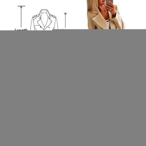 

женщины шерстяное пальто осень 2019 новый стиль двубортный jakcet повседневная с длинным рукавом свободные пальто отложной воротник верхняя, Black