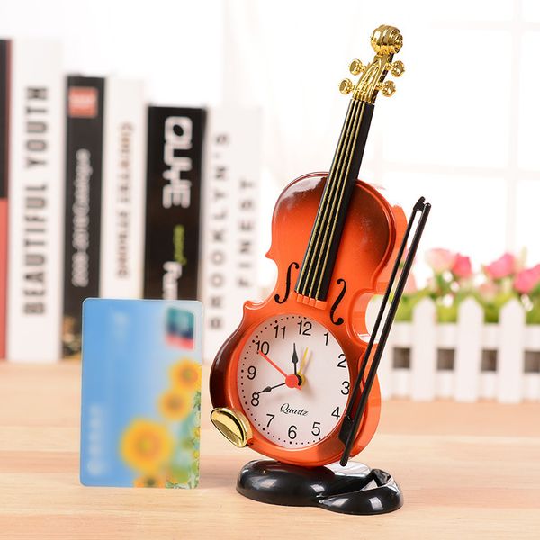 

80*216mm modern retro violin style desk alarm clock home living room bedroom decor gift deskdecoration