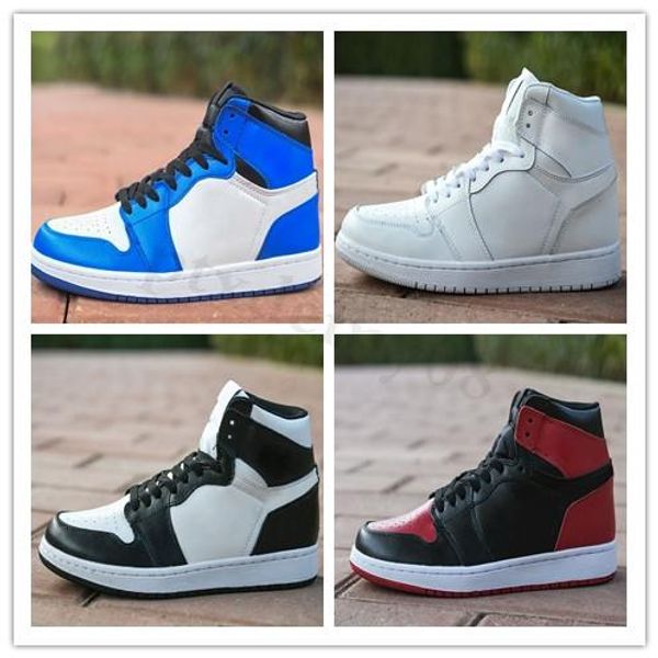 

2019 new high og mid mens 1 basketball shoes game royal banned shadow black toe bred red blue white shoe 1s chicago sports shoes sl03, Black;brown