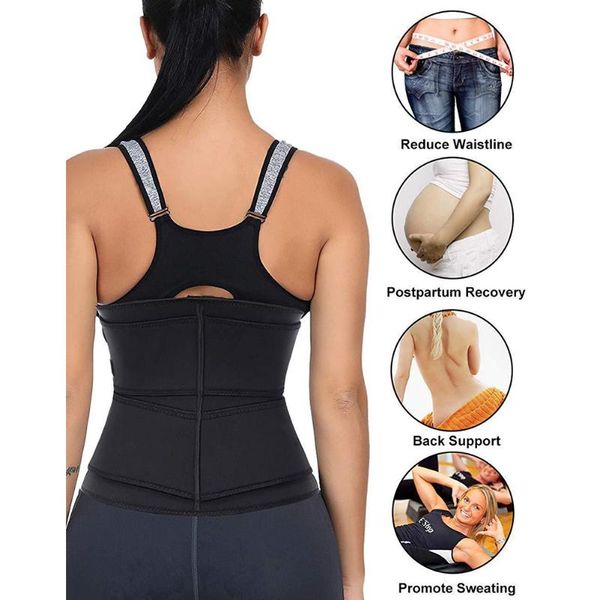 

waist support trainer belt workout tummy control fitness sweat slimming band for working-out comfortable decoration, Black;gray